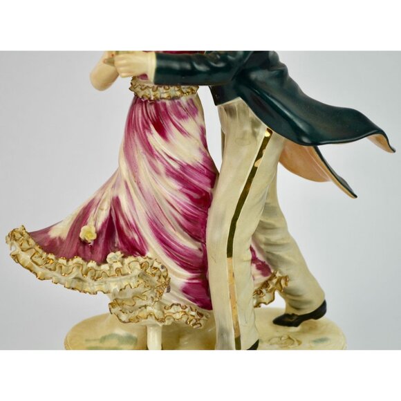 Vintage Dancing Couple Pair Figurine LARGE 10" - Picture 3 of 13